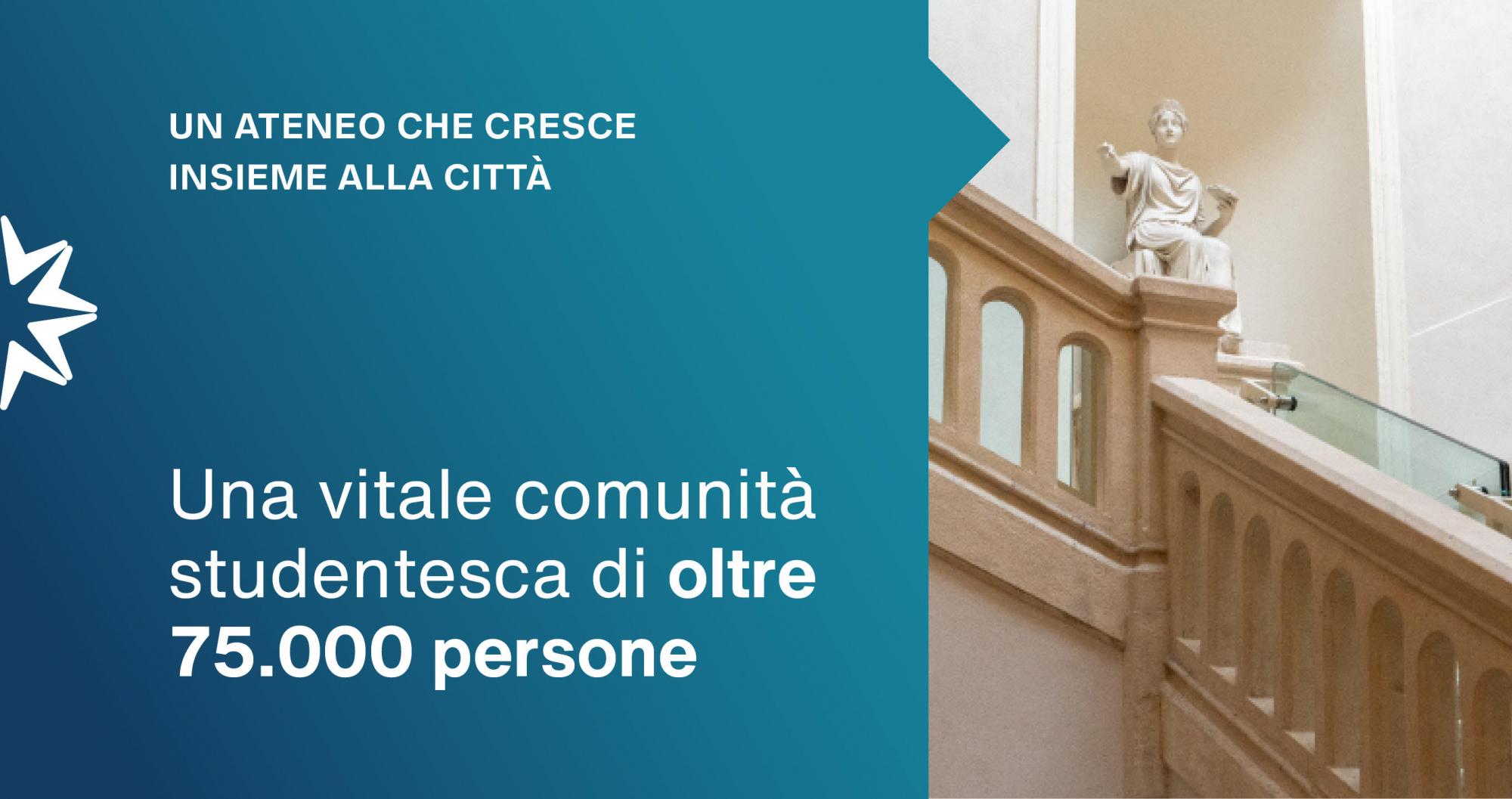 UN ATENEO CHE CRESCE INSIEME ALLA CITTÀ Una comunità studentesca di oltre 75.000 persone: una componente importante e vitale di Padova.