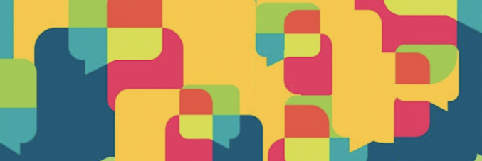 spazi di fumetti rettangolari sovrapposti in guisa di puzzle