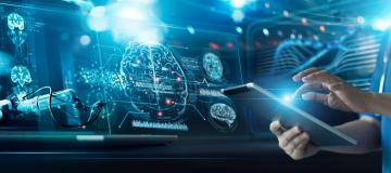 schermo digitale con immagini di cervello umano