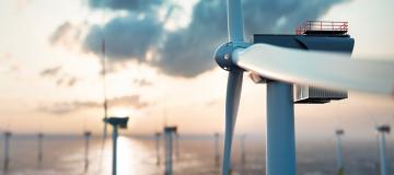blade on offshore wind background