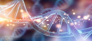 dna con riflessi di luce