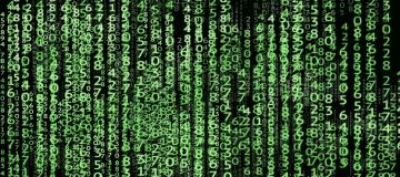 numeri a cascata su sfondo verde