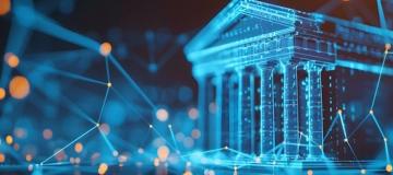 palazzo istituzionale con riferimenti digitali